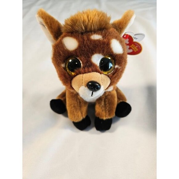 Ty Other - Ty Beanie Babies Buckley Plush Velvety Fawn Deer Glitter Eyes Stuffed Animal Tag